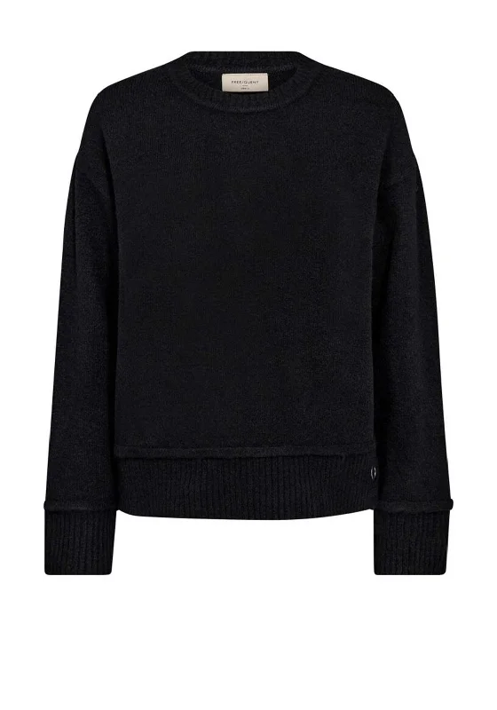 Freequent Mulle Button Side Jumper, Black