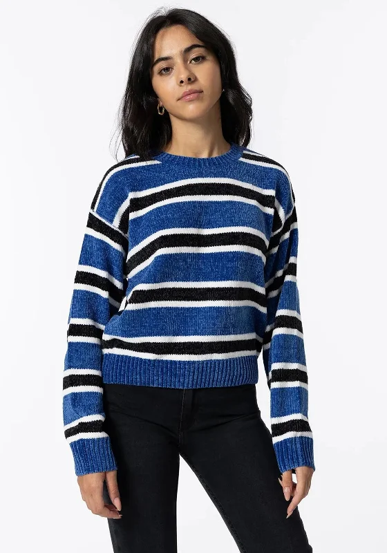 Tiffosi Girls Hype Stripe Knit Jumper, Blue