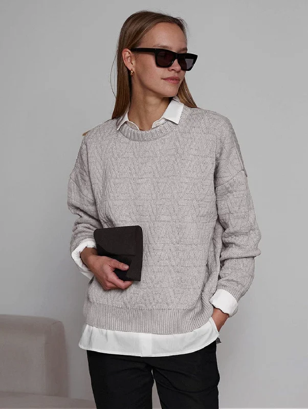 Knitted Organic Cotton Triangle Jumper | Light Grey