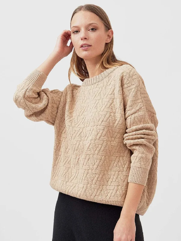 Knitted Organic Cotton Triangle Jumper | Sand