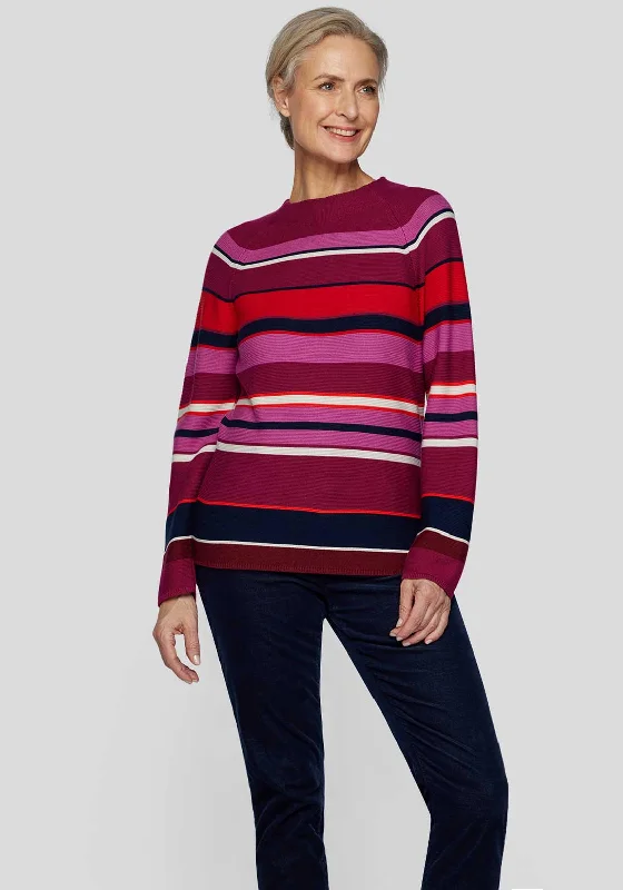 Rabe Striped Knitted Jumper, Purple Multi