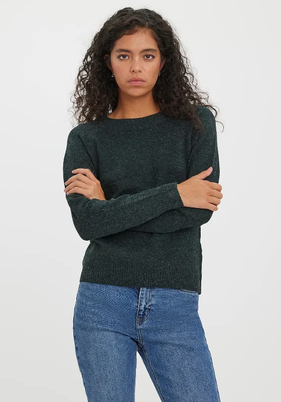 Vero Moda Doffy Round Neck Knit Jumper, Green