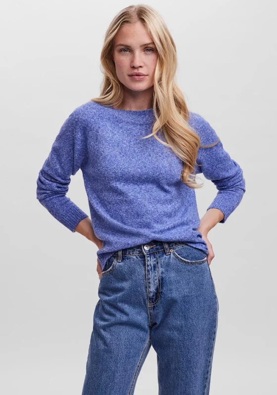 Vero Moda Doffy Round Neck Knit Jumper, Blue