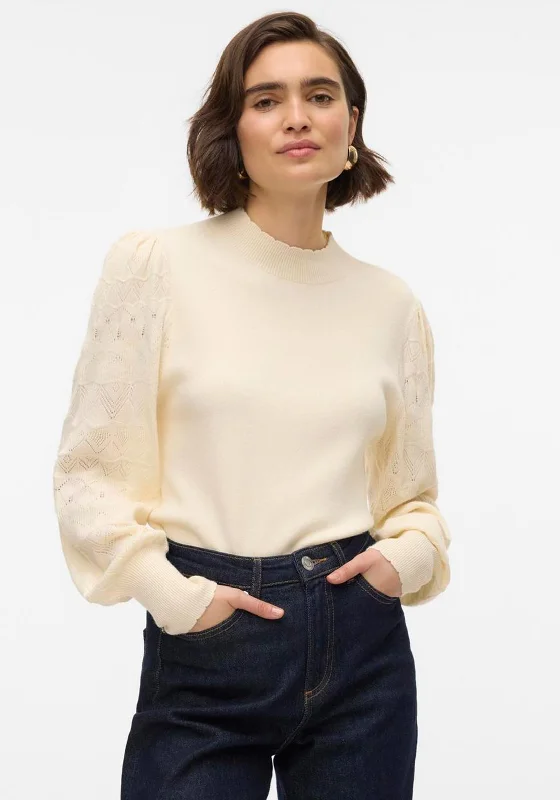 Vero Moda Limone High Neck Sweater, Cream