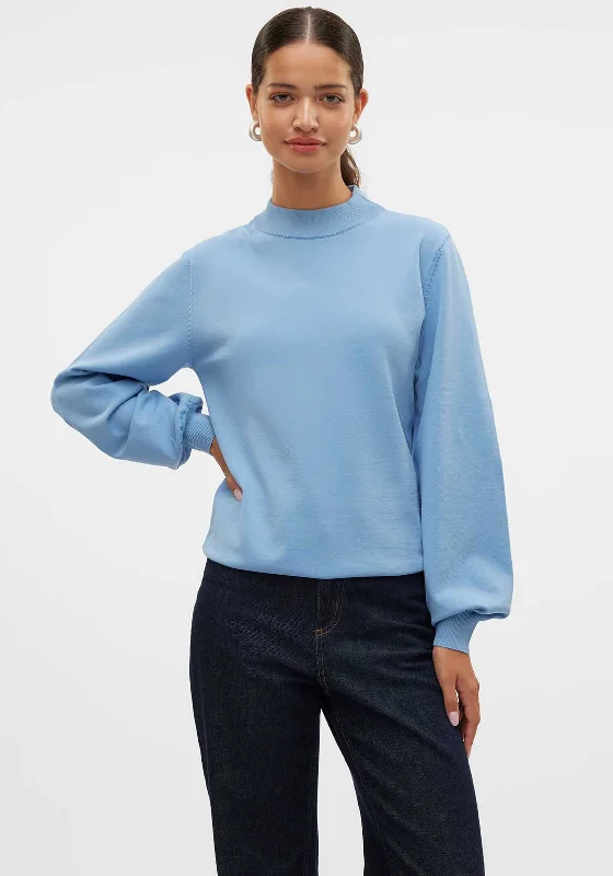 Vero Moda Mercury High Neck Sweater, Allure Blue