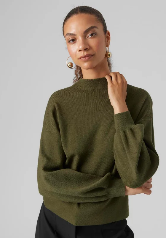 Vero Moda Nancy Funnel Neck Sweater, Green