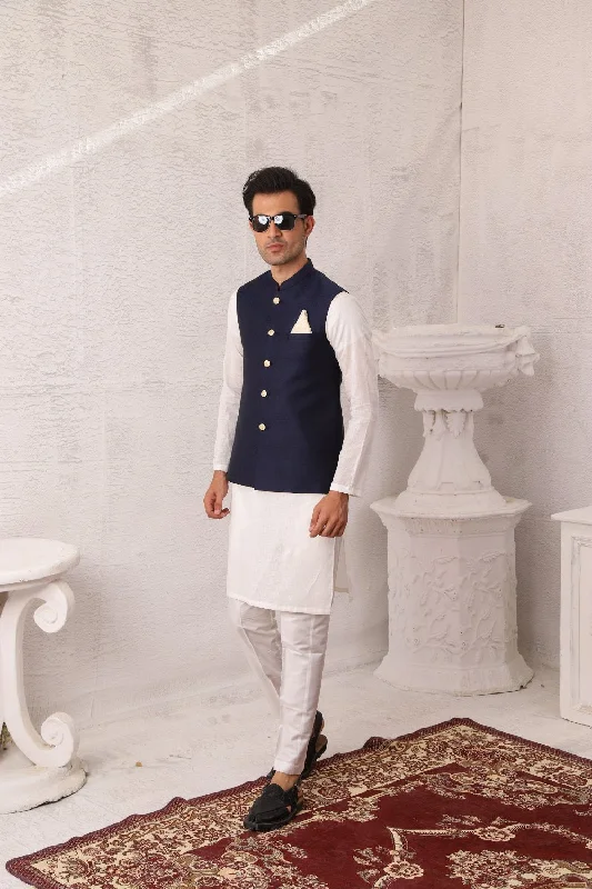 Blue Jamavar Waistcoat