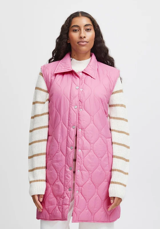 B. Young Berta Quilted Waistcoat, Super Pink