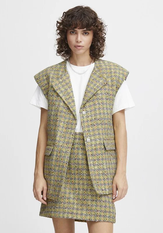 Ichi Hanecta Tweed Waistcoat, Yellow