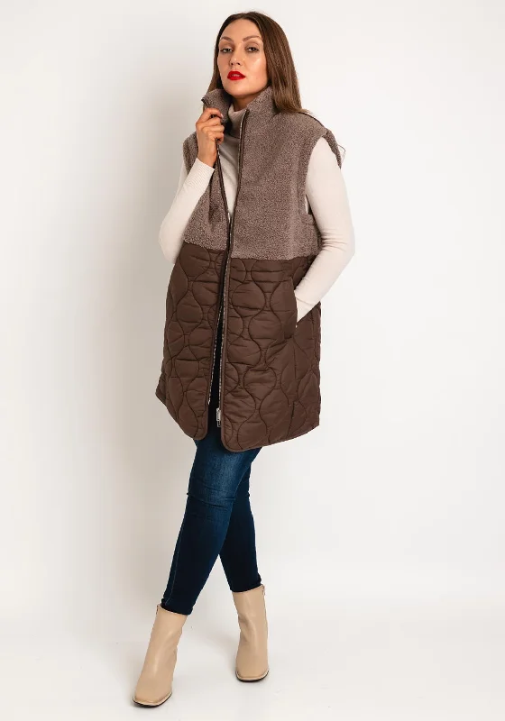 Rino & Pelle Janne Teddy Quilted Waistcoat, Taupe