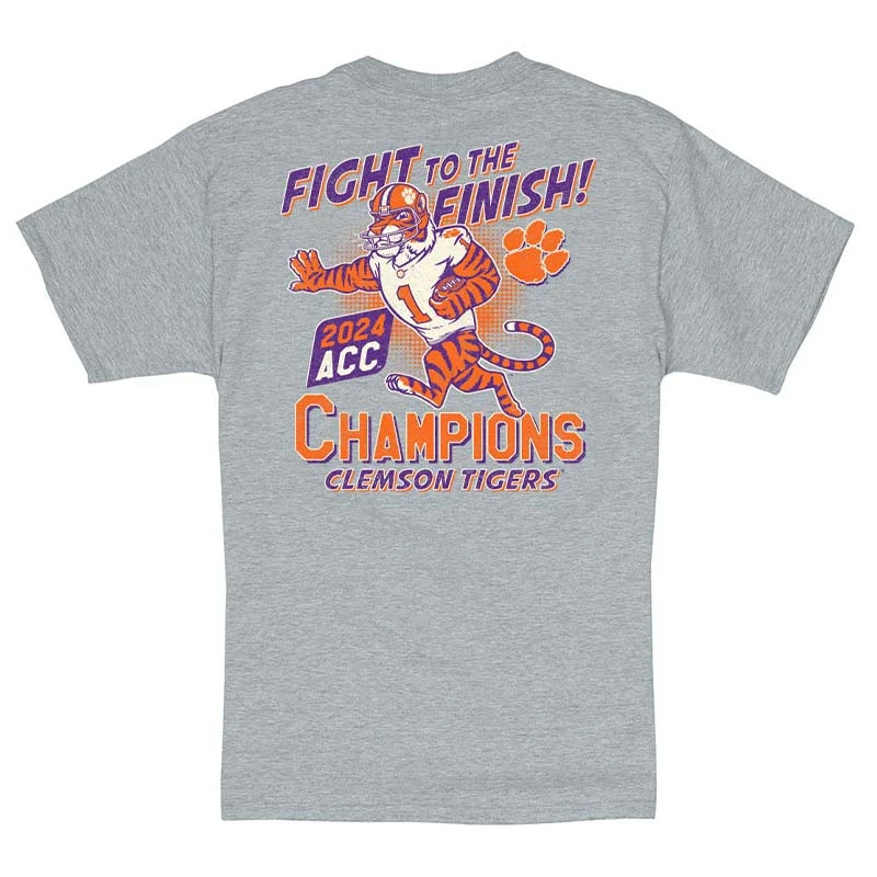 V-Neck T-Shirts2024 Clemson ACC Champions Fight To Finish Short Sleeve T-Shirt