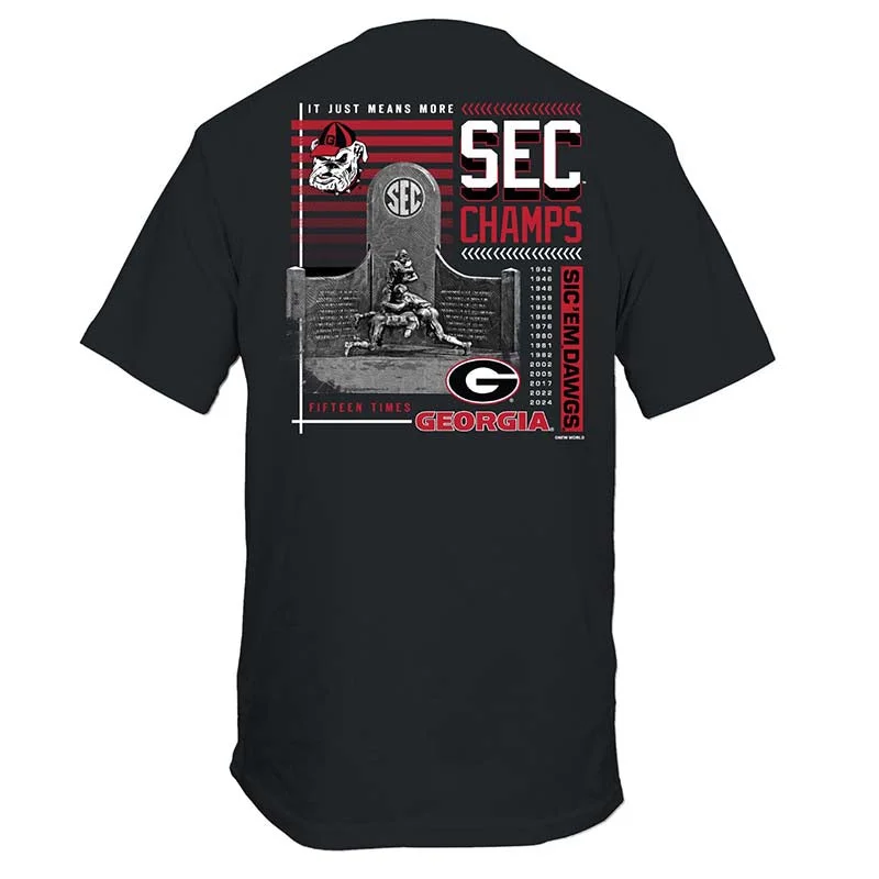 Sheer T-Shirts2024 UGA SEC Champions Years Flag Short Sleeve T-Shirt