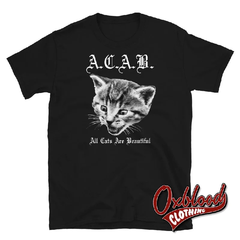 Slim Fit T-ShirtsAll Cats Are Beautiful T-Shirt - ACAB Tee - 1312 TShirt