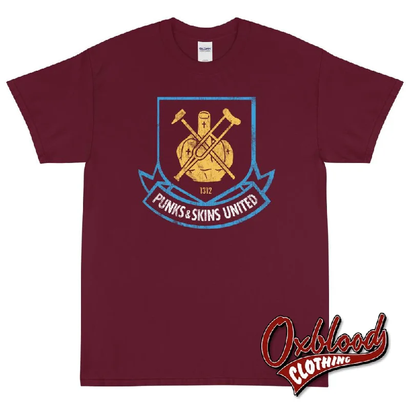 Graphic T-ShirtsDistressed Punks & Skins United T-Shirt - Football 1312 - West Ham Skinhead Shirt