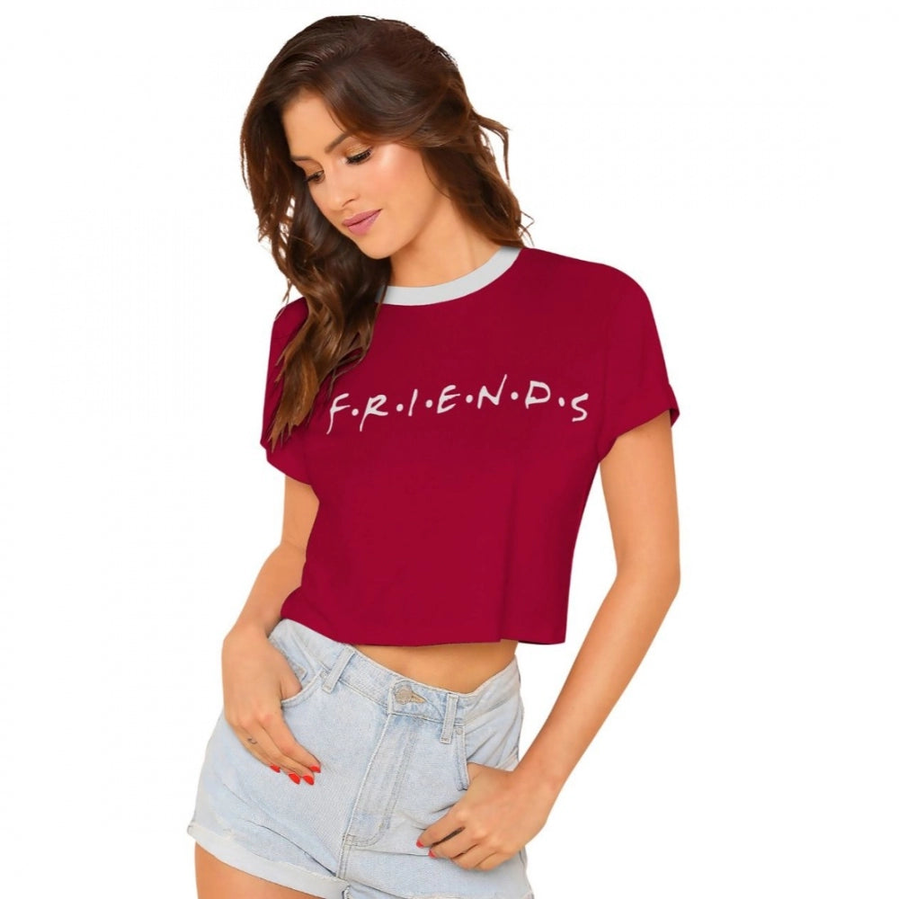 Relaxed Fit T-ShirtsGeneric Women's Cotton Western Wear T Shirt (Maroon)