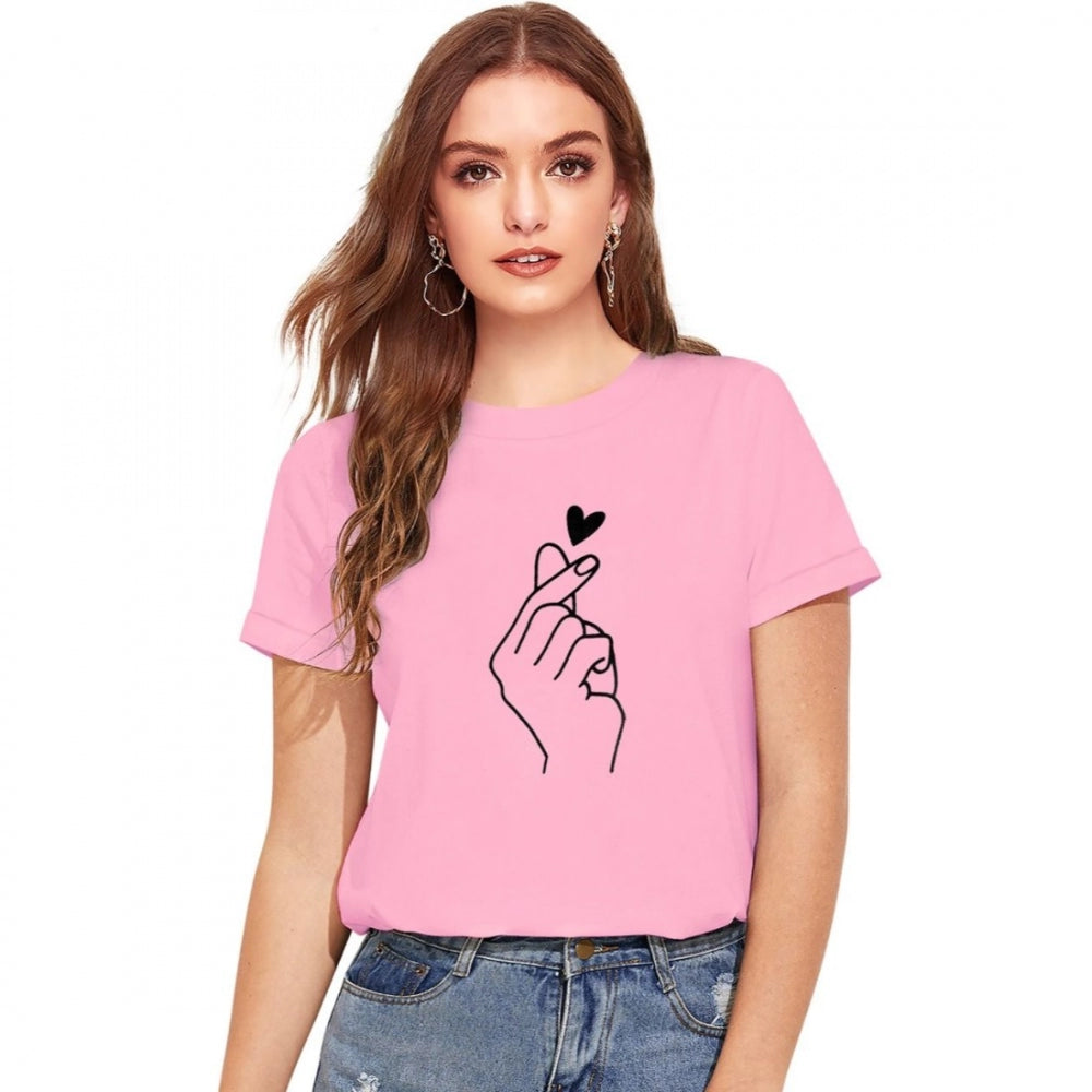 Colorblock T-ShirtsGeneric Women's Cotton Western Wear T Shirt (Pink)