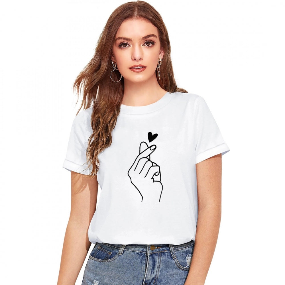 Embroidered T-ShirtsGeneric Women's Cotton Western Wear T Shirt (White)