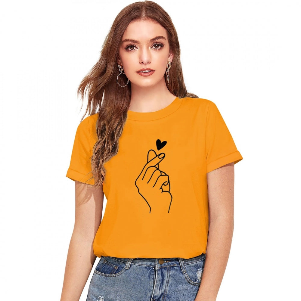 Vintage T-ShirtsGeneric Women's Cotton Western Wear T Shirt (Yellow)