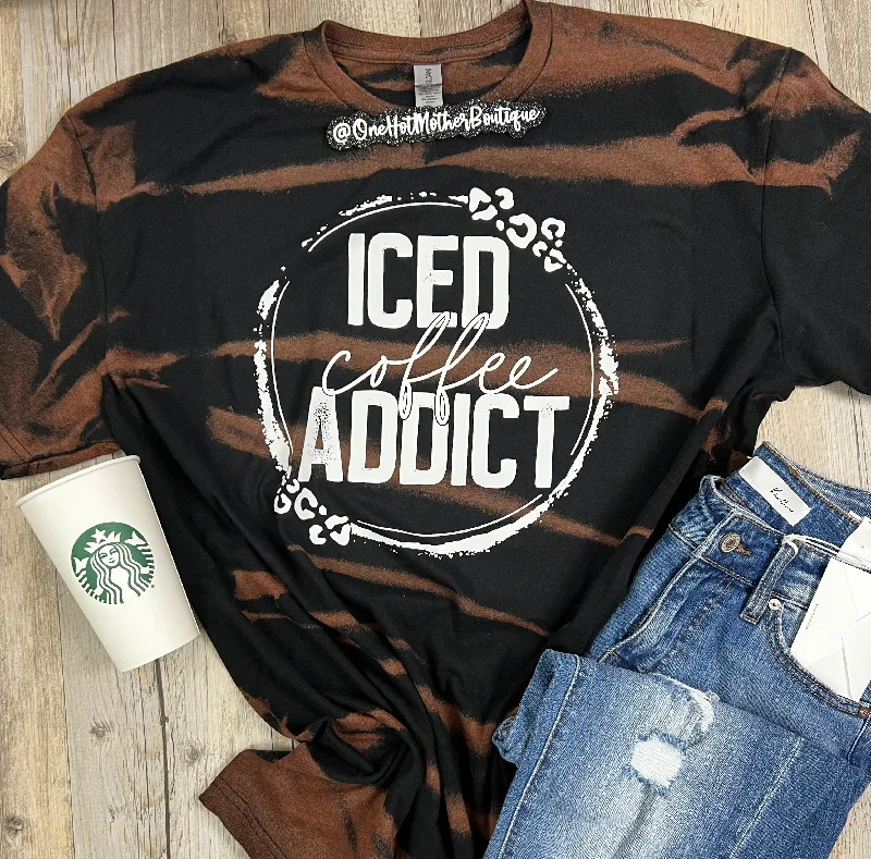 Button-Up T-ShirtsIced Coffee Addict T-Shirt