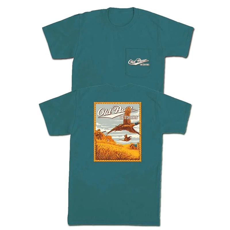 French Terry T-ShirtsOutdoors Pheasant Hunt Short Sleeve T-Shirt in Green