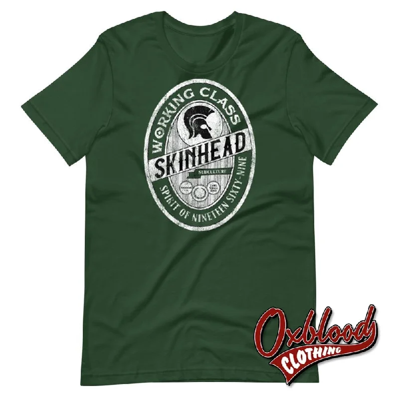 Silk T-ShirtsSkinhead Pub Sign T-Shirt Working Class Beer Label Trojan Spirit of 1969